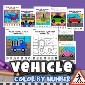 Vehicle Color By Number Sheets