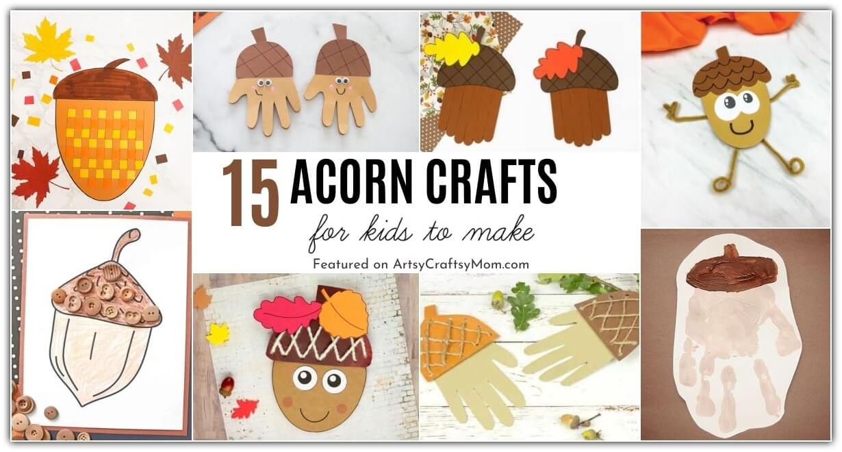 Get ready for Fall with these amazing acorn crafts for kids! Make acorns out of paper plates, craft sticks, pipe cleaners and your own handprints!