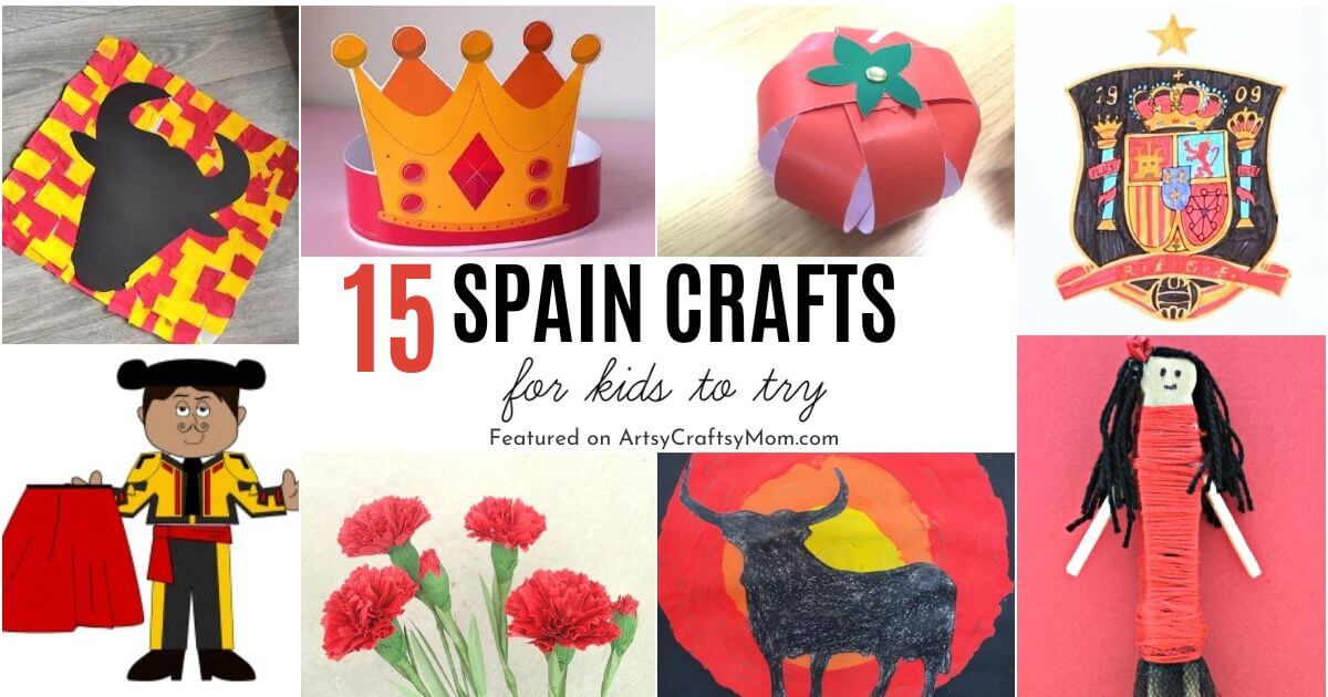 These colorful Spain crafts for kids are perfect for the National Day of Spain on October 12th! Let's celebrate Spain's wildlife, dance & yes, football!