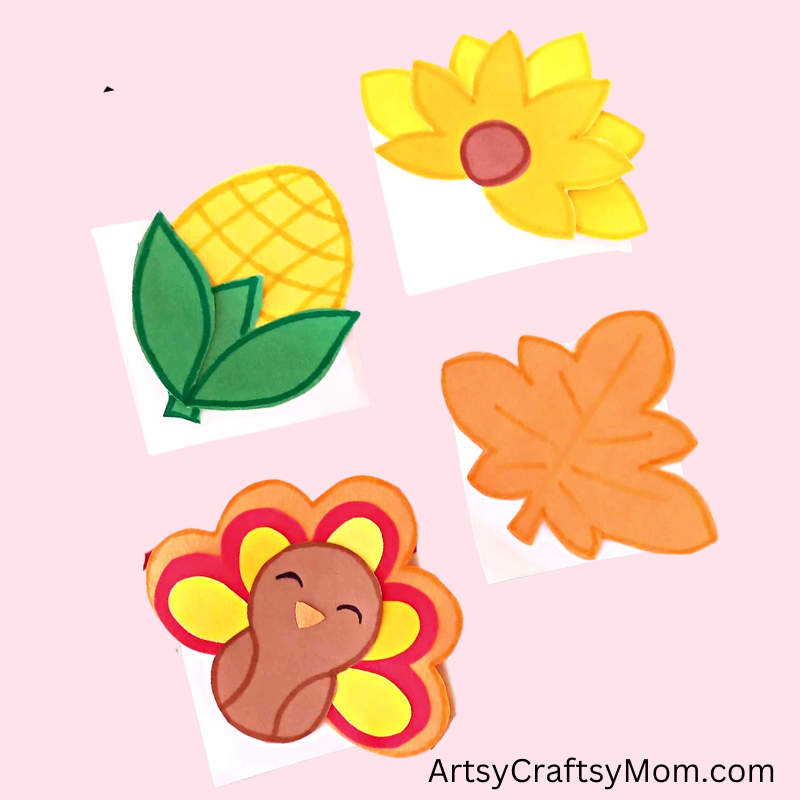 Thanksgiving Corner Bookmarks | Fall Crafts 12 Make these Thanksgiving corner bookmarks using nothing but craft paper and a printable template! One of the easiest Fall crafts for kids of all ages!