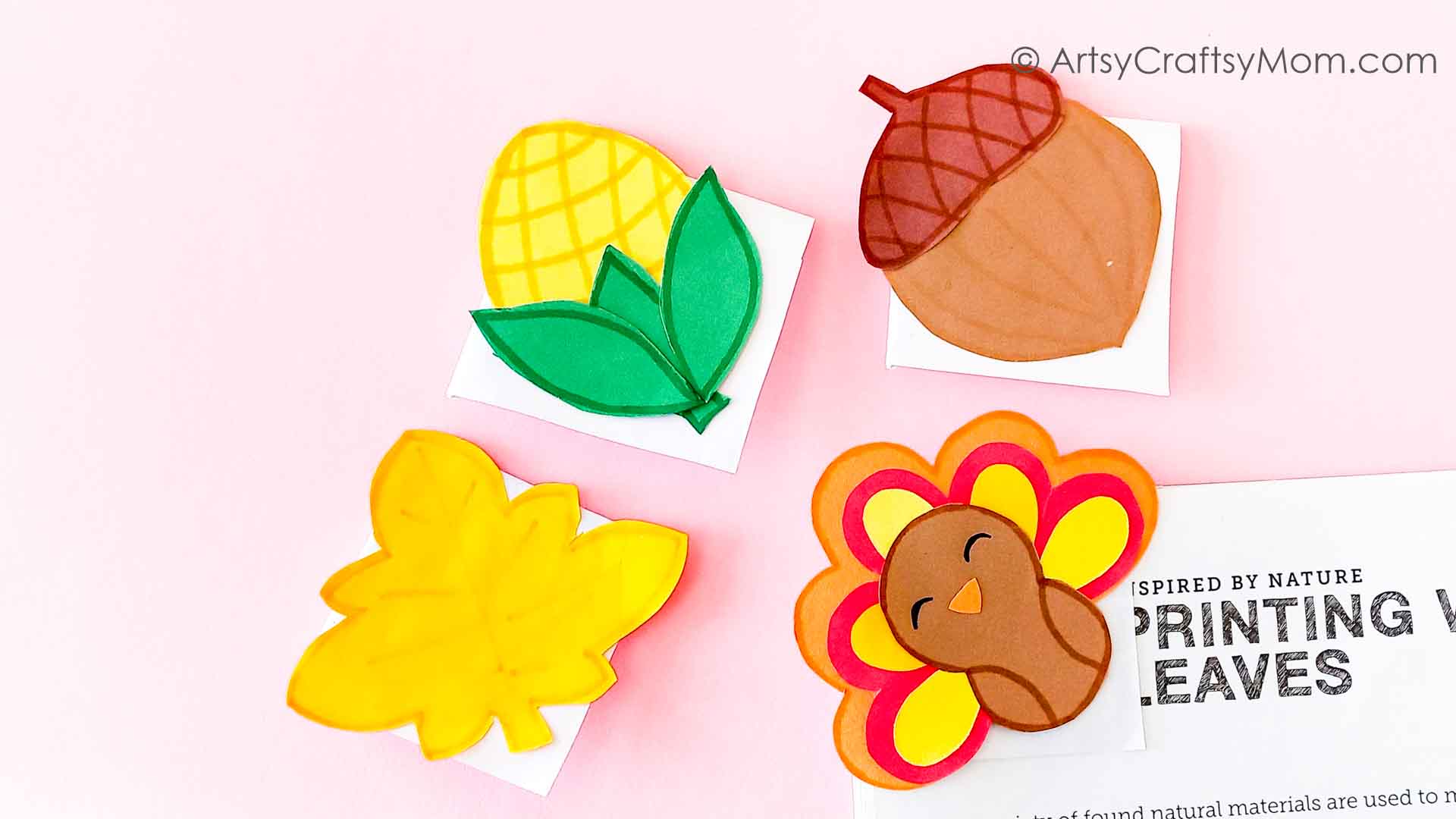 Thanksgiving Corner Bookmarks | Fall Crafts 14 Make these Thanksgiving corner bookmarks using nothing but craft paper and a printable template! One of the easiest Fall crafts for kids of all ages!
