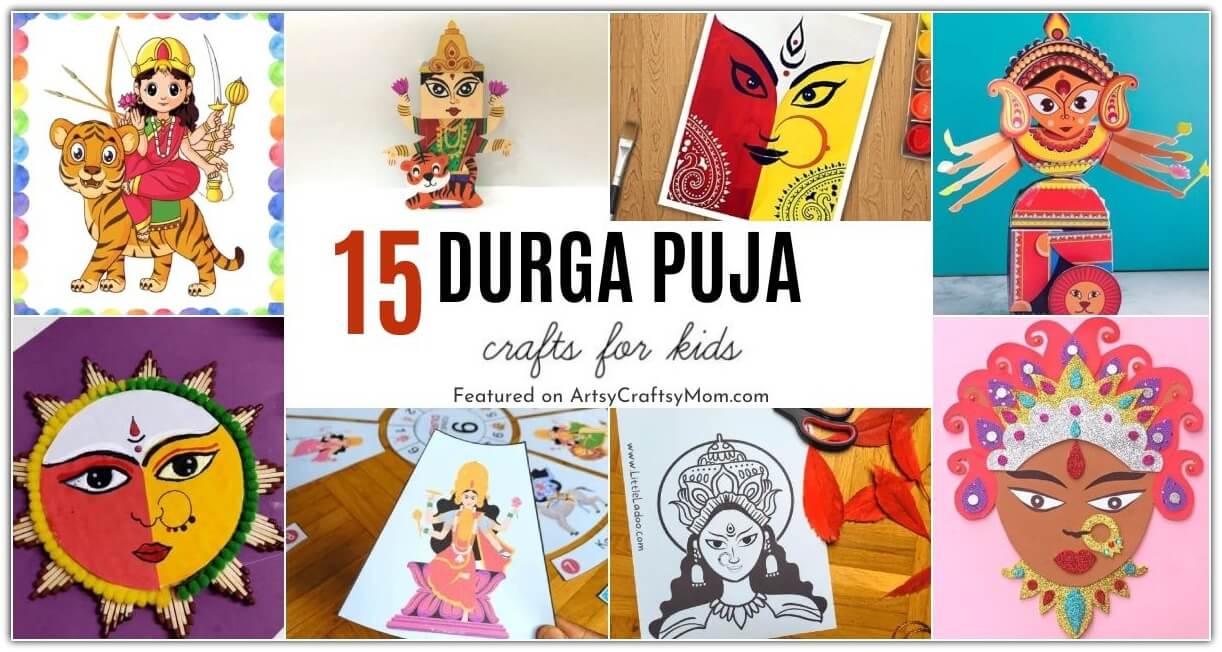 15 Dazzling Durga Puja Crafts for Kids 19 We've got some Durga Puja crafts that are perfect for the upcoming Puja/Dussehra festival! Get ready to create some gorgeous projects at home!