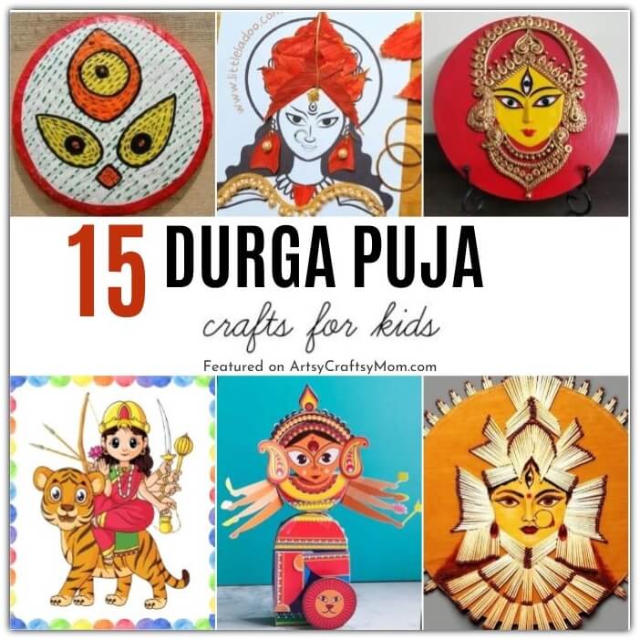 15 Dazzling Durga Puja Crafts for Kids 17 We've got some Durga Puja crafts that are perfect for the upcoming Puja/Dussehra festival! Get ready to create some gorgeous projects at home!