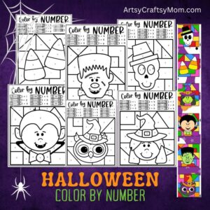 Halloween Themed Color By Number Sheets