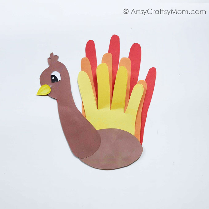 Adorable Handprint Turkey Craft for Kids 8 This Handprint Turkey Craft is the perfect option for young kids to stay busy this Thanksgiving! Great idea for toddlers and preschoolers to try.