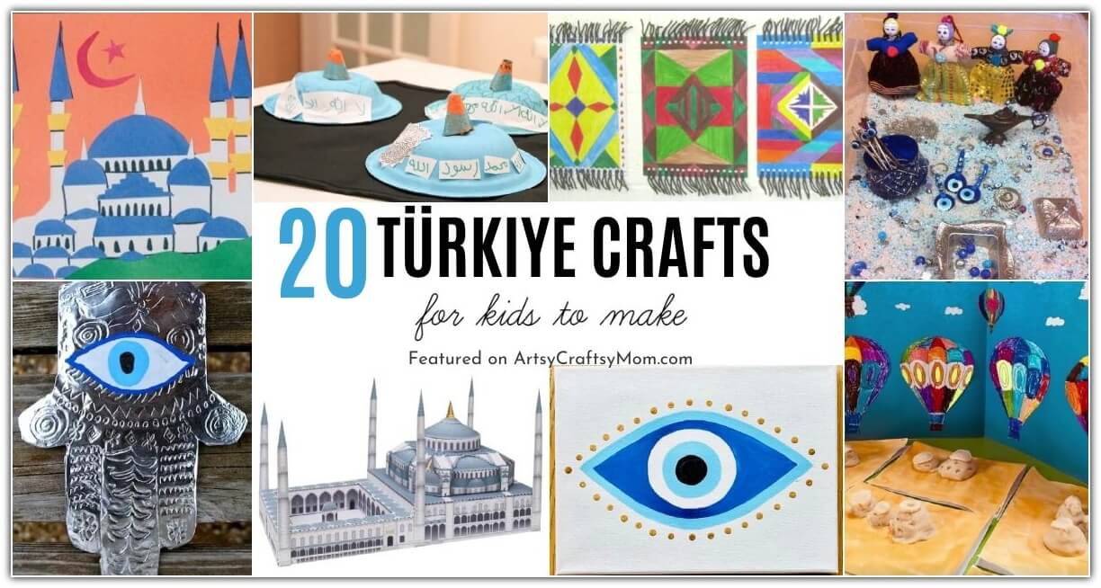 Here are 20 Terrific Turkey Country Crafts for Kids to take a virtual trip to this amazing country, just in time for their Republic Day on 29th October!