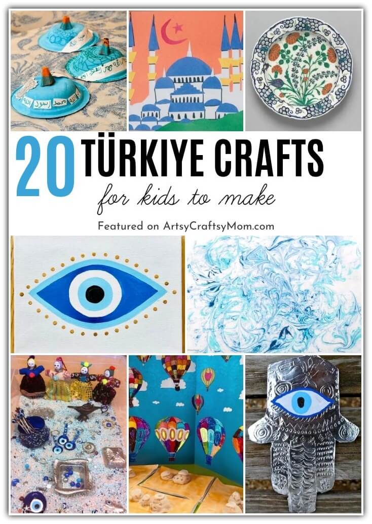 Here are 20 Terrific Turkey Country Crafts for Kids to take a virtual trip to this amazing country, just in time for their Republic Day on 29th October!