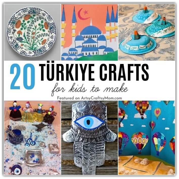 Here are 20 Terrific Turkey Country Crafts for Kids to take a virtual trip to this amazing country, just in time for their Republic Day on 29th October!