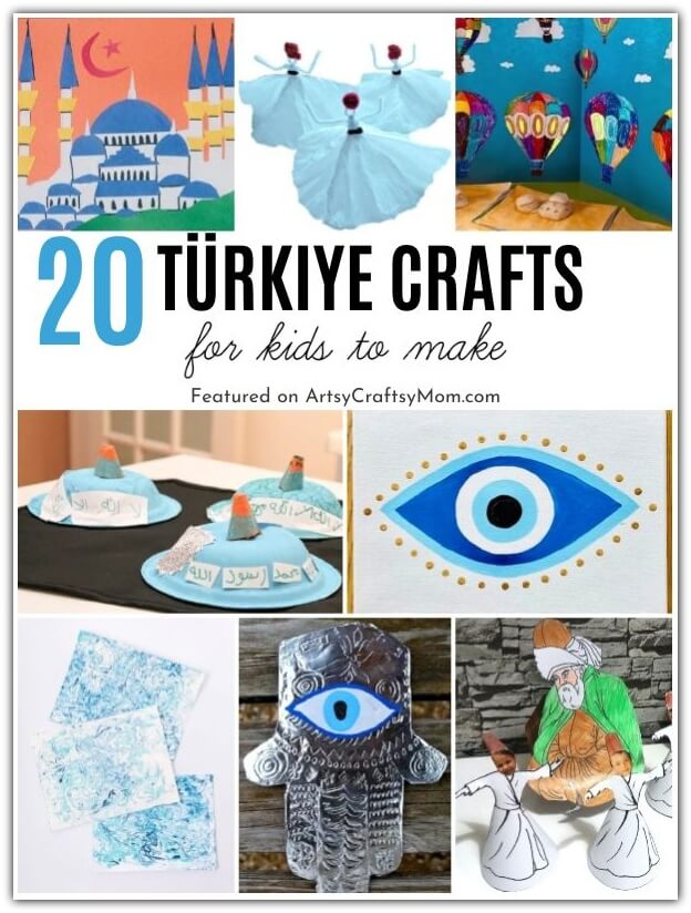 Here are 20 Terrific Turkey Country Crafts for Kids to take a virtual trip to this amazing country, just in time for their Republic Day on 29th October!
