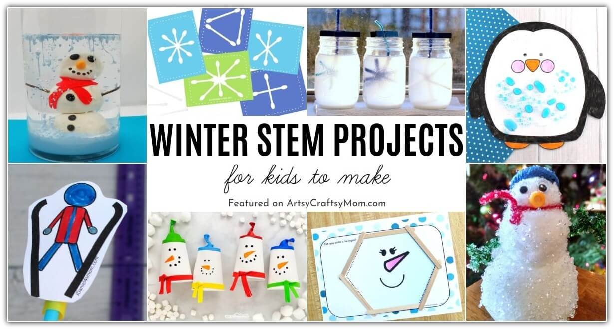 Here are 15 Wonderful Winter STEM Projects for Kids to learn, play & have fun doing! All you need are regular household materials & craft supplies.
