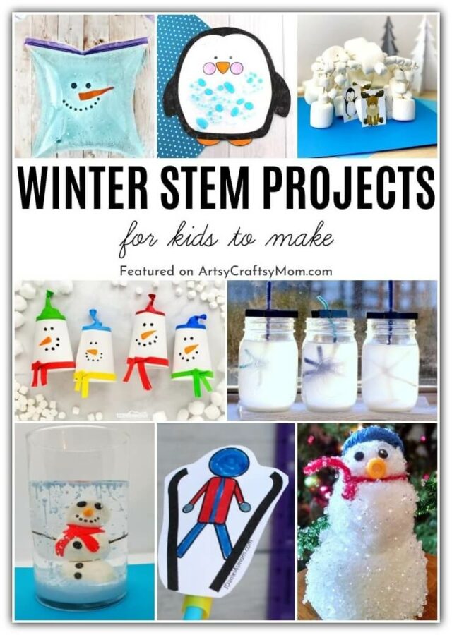 Here are 15 Wonderful Winter STEM Projects for Kids to learn, play & have fun doing! All you need are regular household materials & craft supplies.