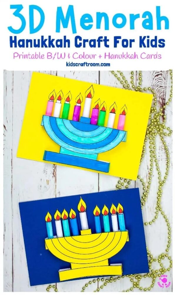 These DIY Hanukkah Cards are easy enough for kids to make this festive season, and gift to their loved ones! Features menorahs, dreidels & more!