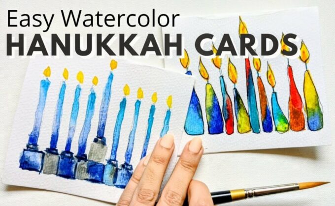 These DIY Hanukkah Cards are easy enough for kids to make this festive season, and gift to their loved ones! Features menorahs, dreidels & more!