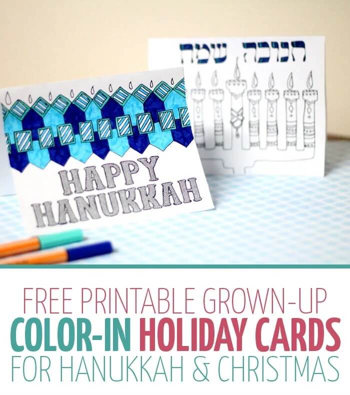 These DIY Hanukkah Cards are easy enough for kids to make this festive season, and gift to their loved ones! Features menorahs, dreidels & more!