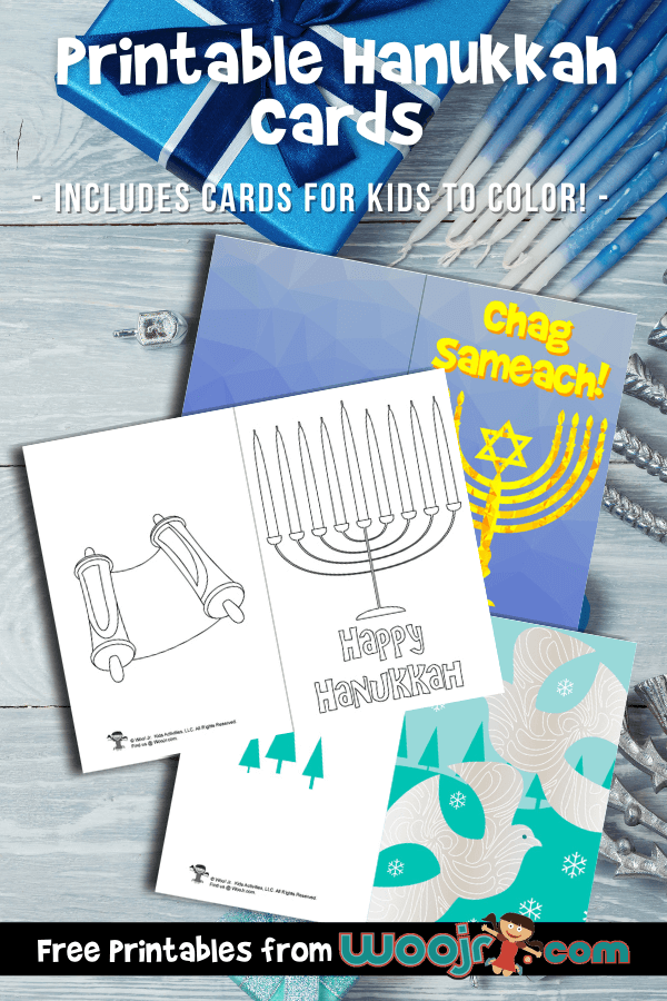 These DIY Hanukkah Cards are easy enough for kids to make this festive season, and gift to their loved ones! Features menorahs, dreidels & more!