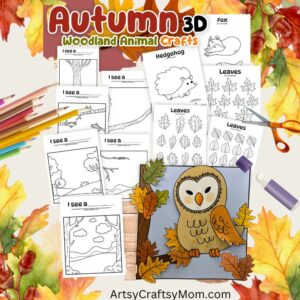 Printable Autumn 3D Collage Craft Template