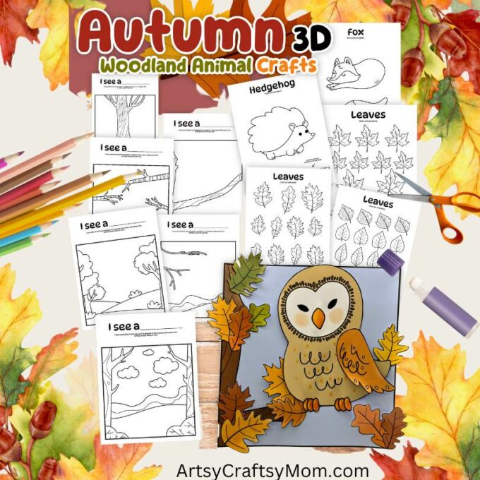 Autumn 3D Collage Craft Templates v.23