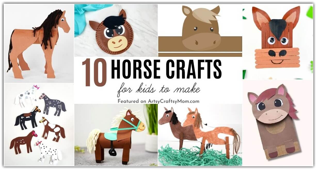 10 Easy and Fun Horse Crafts for Kids 14 Here are 10 Easy and fun Horse Crafts for Kids to make for National Horse Day on 13th December. These are great for a horse party, or just like that!