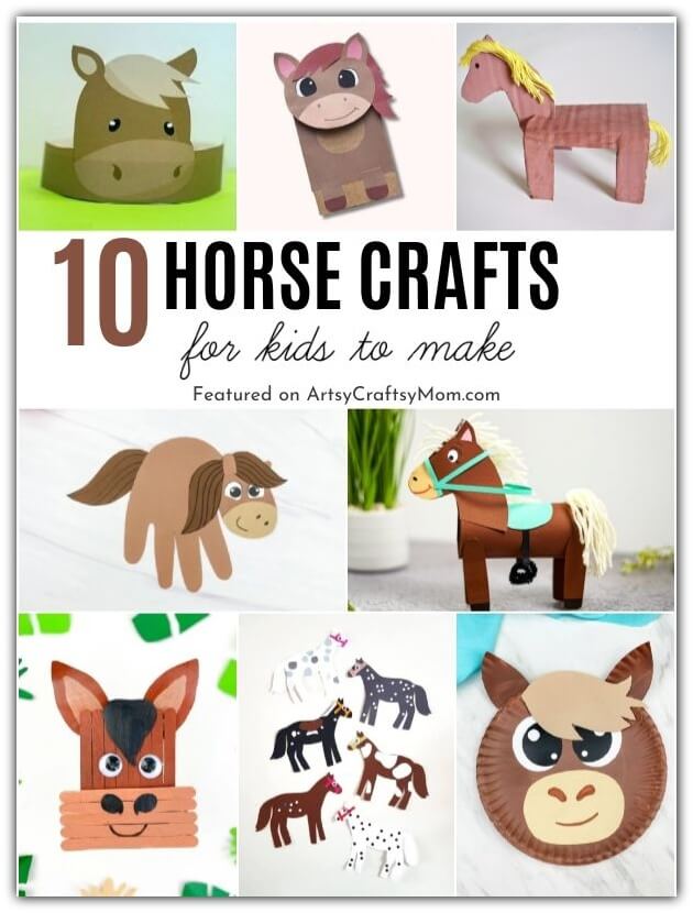 10 Easy and Fun Horse Crafts for Kids 13 Here are 10 Easy and fun Horse Crafts for Kids to make for National Horse Day on 13th December. These are great for a horse party, or just like that!