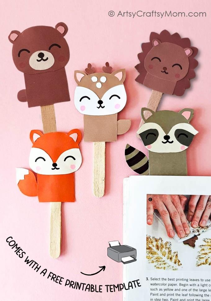 You'll love this Woodland Animals Mini Puppet Craft that features five adorable little woodland creatures! Use them to set up a special show for fall!