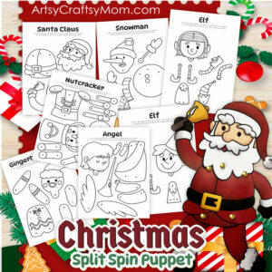 Christmas Split Pin Puppets Template
