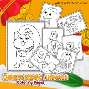Chinese Zodiac Animals Coloring Pages