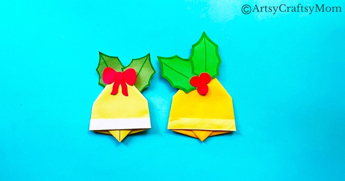 This Christmas Origami Bell Craft is an easy project for kids to try this holiday season and don't worry about the mess - all you need is paper!