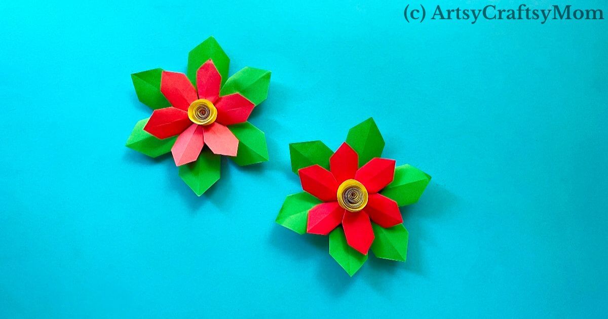 Here's a gorgeous Origami Poinsettia Craft that's perfect for the holiday season! The step-by-step instructions make it really easy - even for kids!