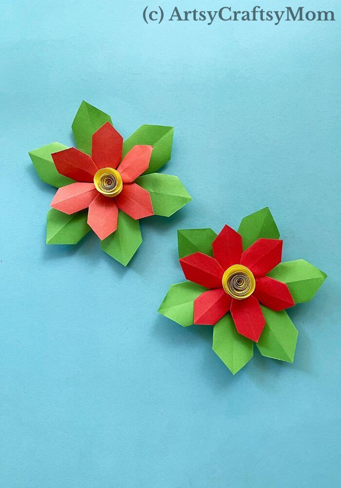 Here's a gorgeous Origami Poinsettia Craft that's perfect for the holiday season! The step-by-step instructions make it really easy - even for kids!