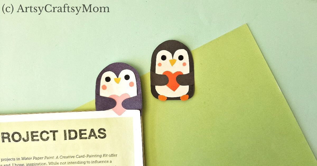 Adorable Penguin Heart Bookmark Craft 13 Here's an adorable penguin heart bookmark that's perfect for the festive season! Now you have a cute li'l book buddy for all your holiday reading!