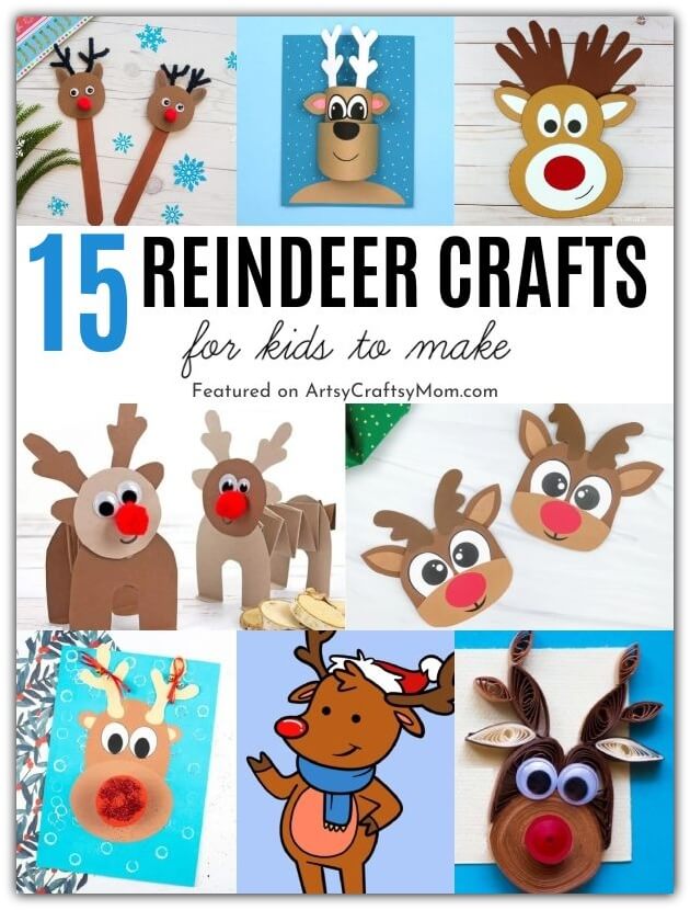 You'll love these reindeer crafts for kids that are perfect for the holiday season! Reindeer feature on gift wrap, cards, puppets, printables and more!