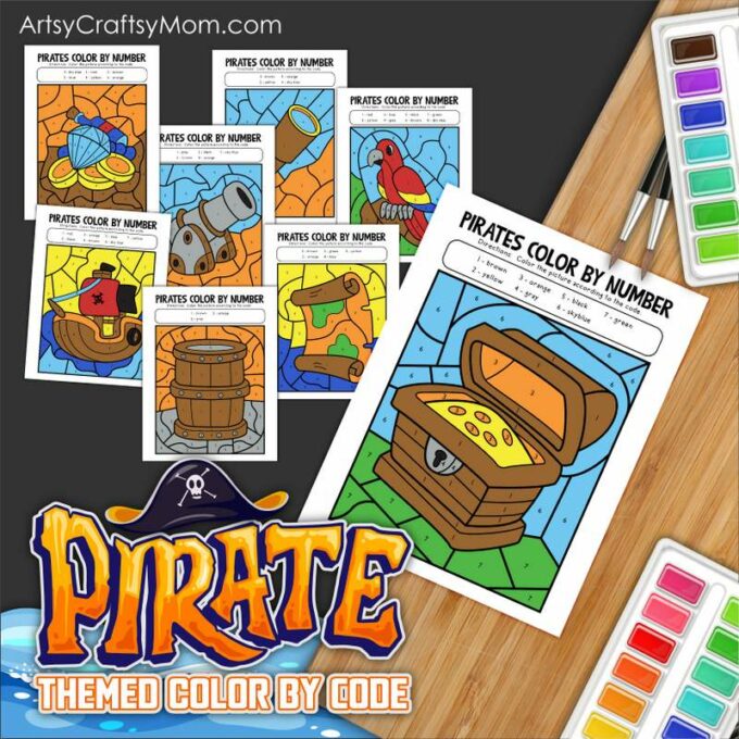 Are you ready to guide your little ones on an artistic voyage filled with pirates, treasure maps, and high-sea adventures? Our set of 10 Pirate Themed Color By Number Coloring Pages is the perfect treasure for this quest. 🎨🏴‍☠️