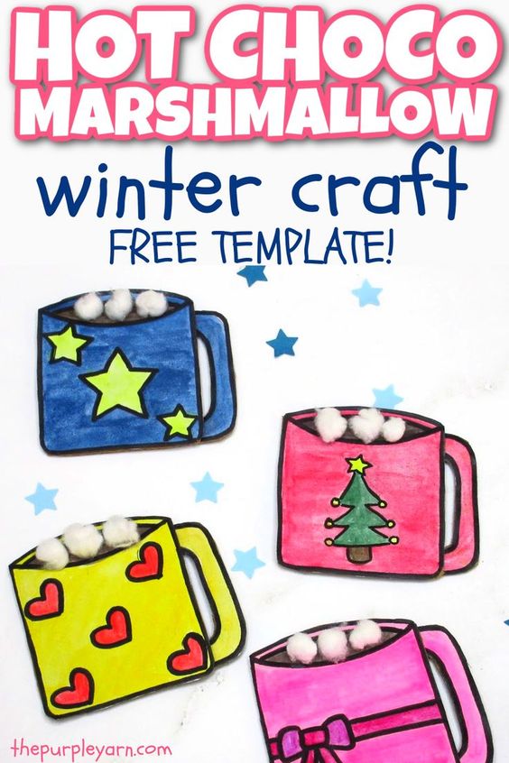 Hot chocolate is amazing in a cup, and also in crafts! Try out these cute Hot Chocolate Crafts for kids - made from paper, cardboard and more!