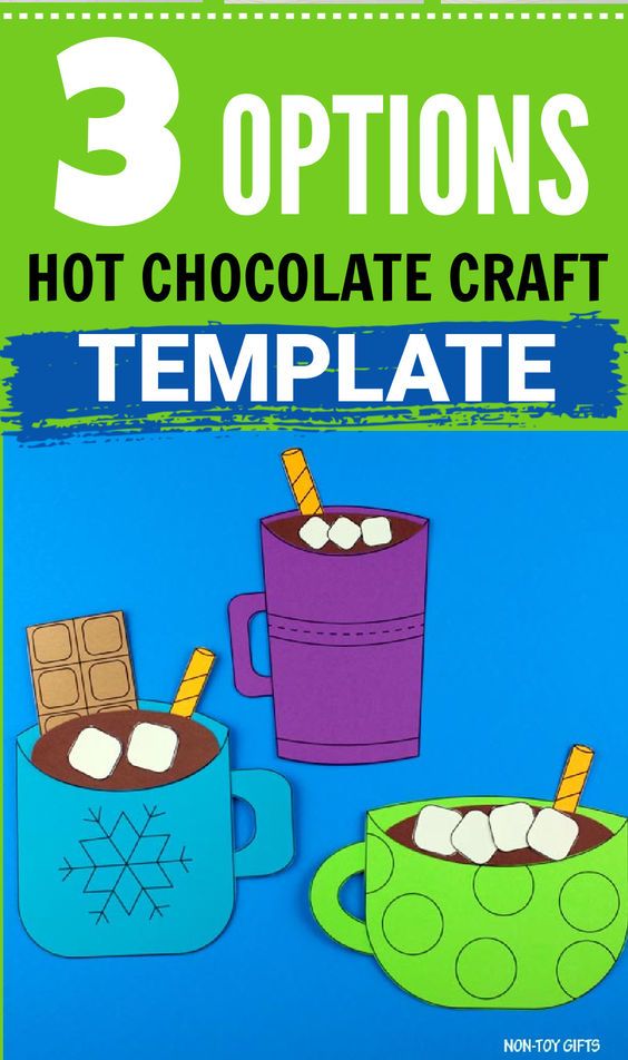 Hot chocolate is amazing in a cup, and also in crafts! Try out these cute Hot Chocolate Crafts for kids - made from paper, cardboard and more!