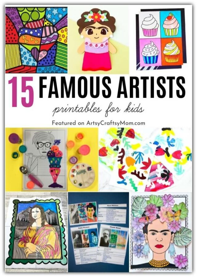 Here are some amazing Artist Printables for Kids to learn about the greats, just in time for Inspire Your Heart with Art Day on January 31st!