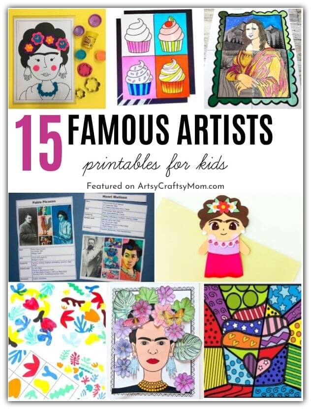Here are some amazing Artist Printables for Kids to learn about the greats, just in time for Inspire Your Heart with Art Day on January 31st!