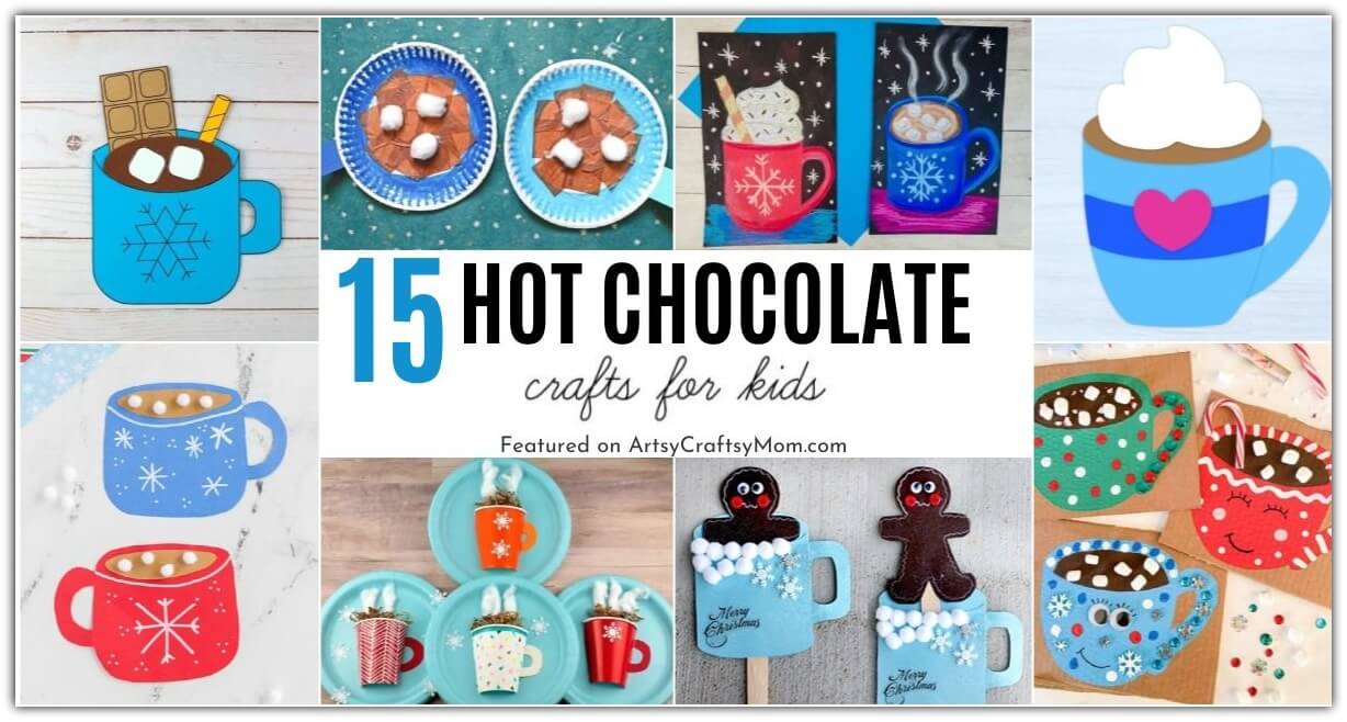 Hot chocolate is amazing in a cup, and also in crafts! Try out these cute Hot Chocolate Crafts for kids - made from paper, cardboard and more!