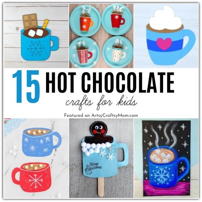 Hot chocolate is amazing in a cup, and also in crafts! Try out these cute Hot Chocolate Crafts for kids - made from paper, cardboard and more!