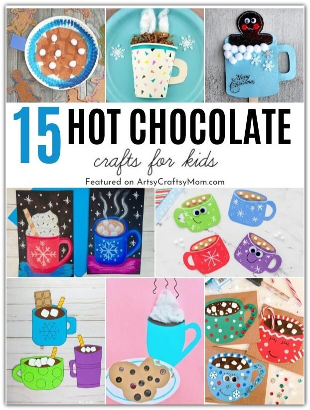 Hot chocolate is amazing in a cup, and also in crafts! Try out these cute Hot Chocolate Crafts for kids - made from paper, cardboard and more!