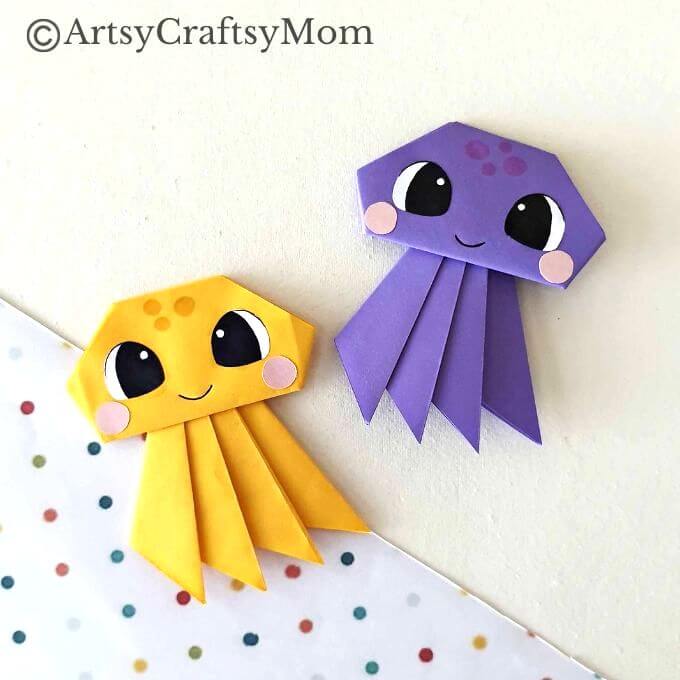 If you're up for a challenge, this Origami Octopus craft for Kids is perfect to expand your Origami skills! Practice your folds and see what happens!