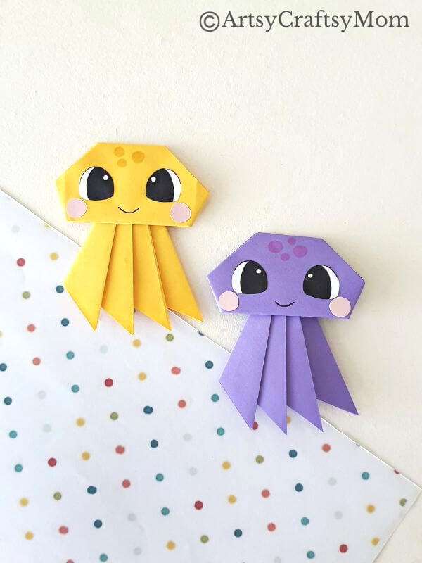 If you're up for a challenge, this Origami Octopus craft for Kids is perfect to expand your Origami skills! Practice your folds and see what happens!