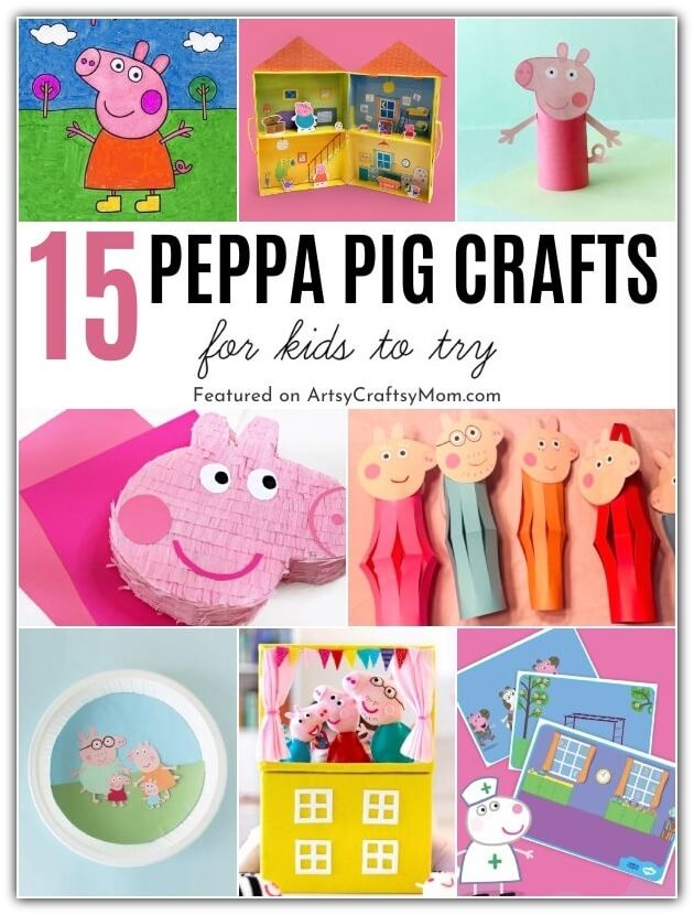 Peppa fans are going to love these cute and fun Peppa Pig Crafts for Kids! Make puppets, pinatas, figurines, playhouses and much more!