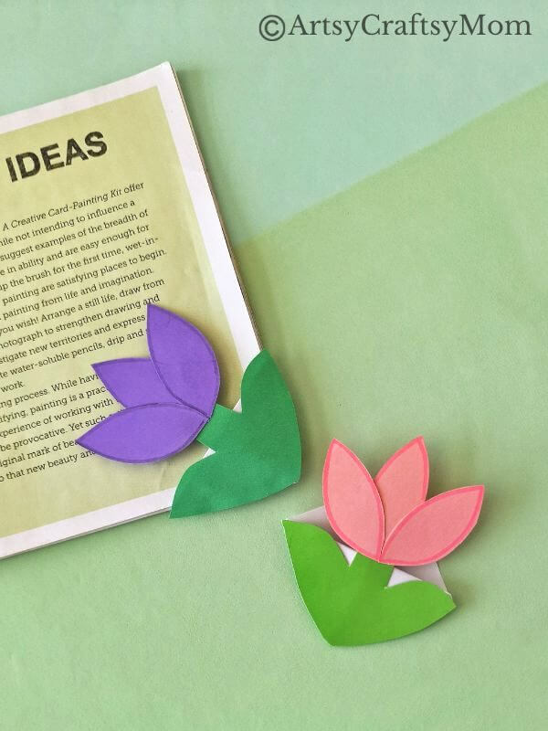 Here's a beautiful tulip corner bookmark craft that's perfect for spring that's coming! Features a printable template that you can use in the craft!