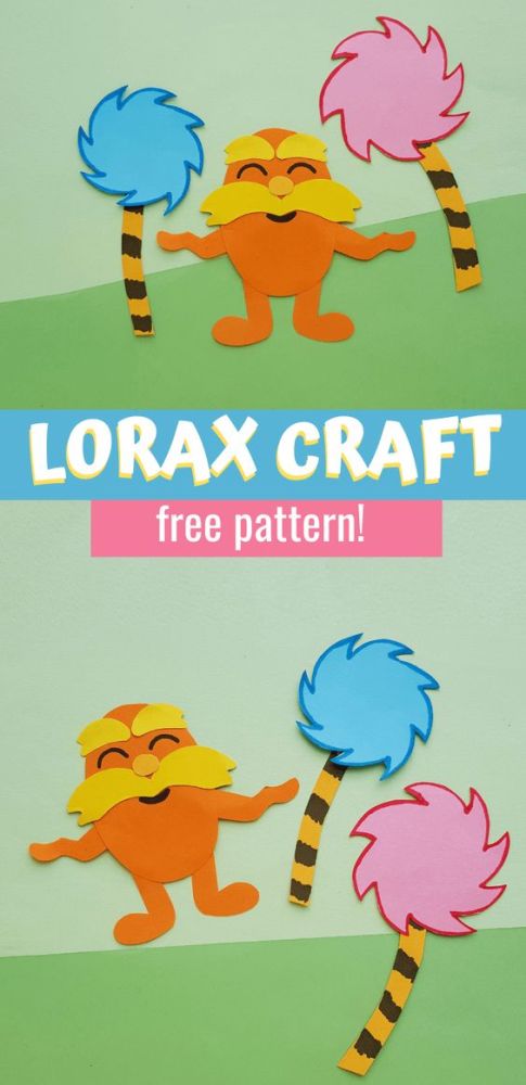 With Dr. Seuss' birthday coming up, it's a great time to make these Lorax crafts for kids! All you need are regular craft supplies and you're all set!