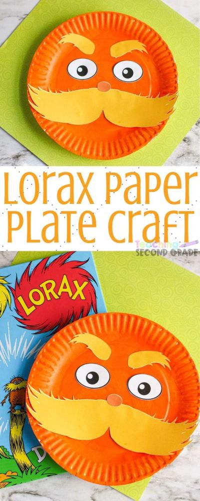 With Dr. Seuss' birthday coming up, it's a great time to make these Lorax crafts for kids! All you need are regular craft supplies and you're all set!