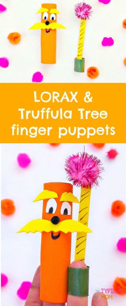 With Dr. Seuss' birthday coming up, it's a great time to make these Lorax crafts for kids! All you need are regular craft supplies and you're all set!