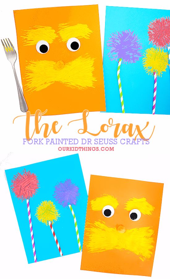With Dr. Seuss' birthday coming up, it's a great time to make these Lorax crafts for kids! All you need are regular craft supplies and you're all set!