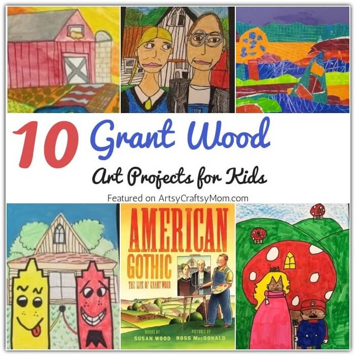 Celebrate the spirit of rural Americana with these Gorgeous Grant Wood Art Projects for Kids - in time for the birthday of the artist on 13th Feb!