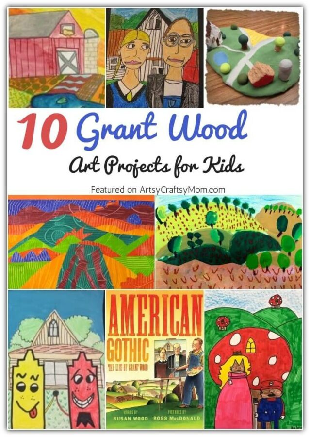 Celebrate the spirit of rural Americana with these Gorgeous Grant Wood Art Projects for Kids - in time for the birthday of the artist on 13th Feb!