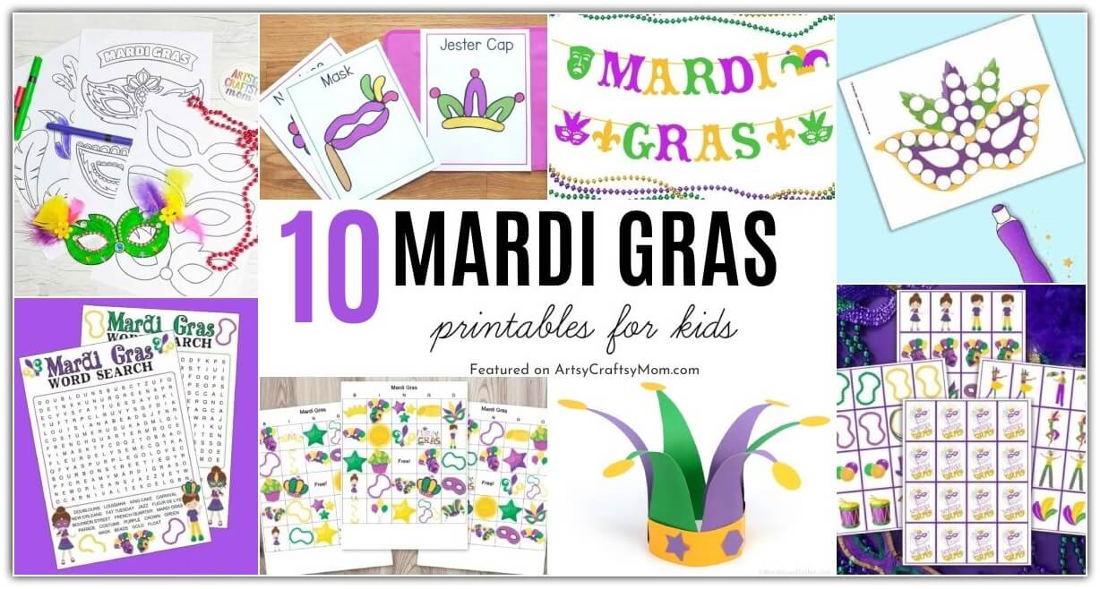 Let the kids have a carnival of their own with these magnificent Mardi Gras Printables for Kids! Includes activities, decorations and dress-up!